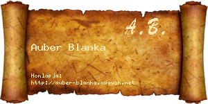 Auber Blanka névjegykártya